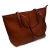 Женская кожаная сумка-трапеция светло-коричневого цвета