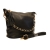 Черная кожаная сумка среднего размера на цепочке с вплетенной кожей