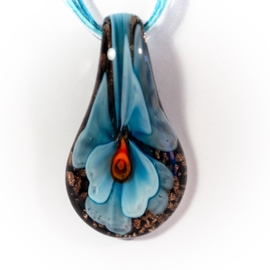 Кулон-капля "Murano tear Голубая орхидея"