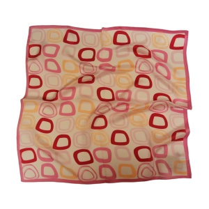 Романтичный шейный платок из натурального шелка розового цвета "Умиротворенность"
