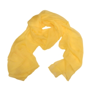 Яркий женский шарф из натурального шелка лимонного цвета