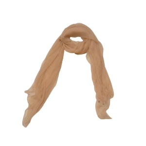 Нежный бежевого цвета однотонный женский шарф из натурального шелка