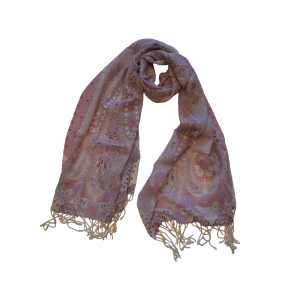 Стильный шарф из натуральной шерсти "Сиреневый рай"