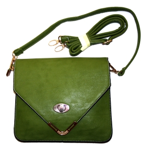 Зелёная женская сумка-конверт