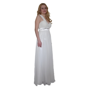 Вечернее белое платье в греческом стиле